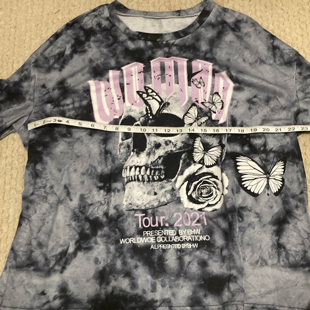 Oversize TieDye Effect Skull Tee
